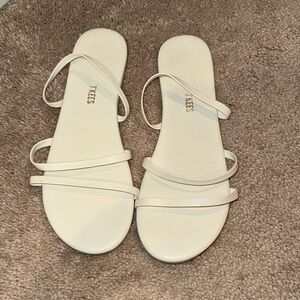 TKEES Women's White Sandals